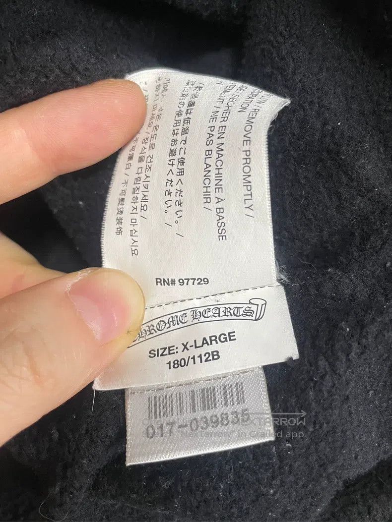 Chrome Hearts CHROME HEARTS Size XL Black Sanskrit scroll phantom cross s Size US XL / EU 56 / 4 - 7 Thumbnail