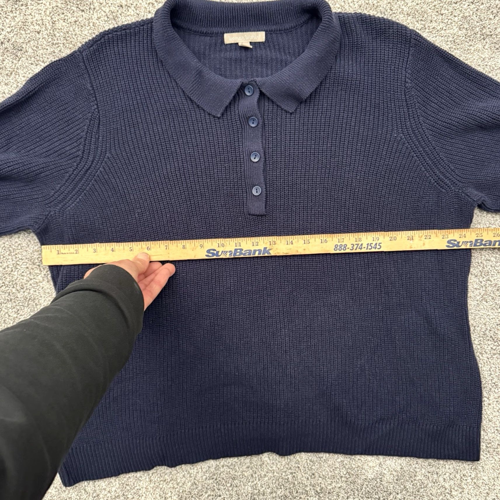 Vintage VINTAGE Woman Within Top Womens 2X Plus Preppy Ribbed Knit Minimalist Layering 2010s Size XXL / US 16-18 / IT 52-54 - 3 Thumbnail