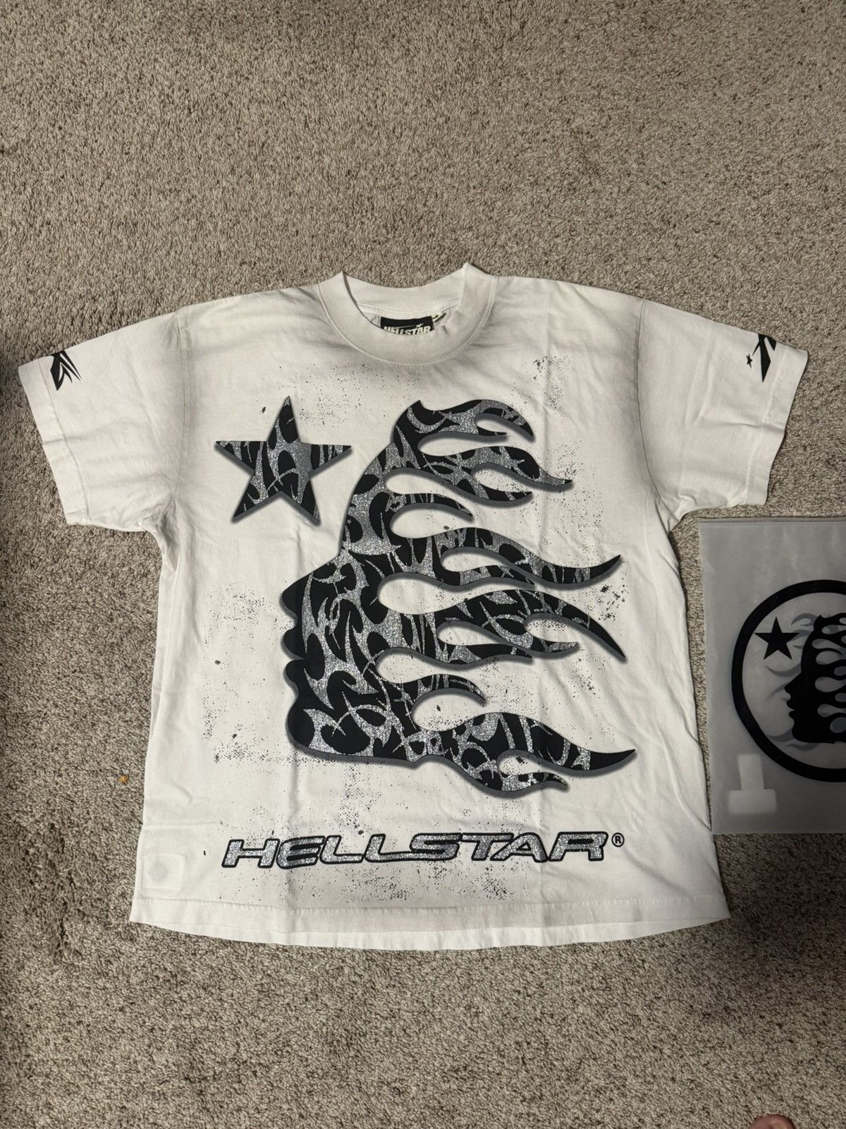 HELLSTAR HELLSTAR THORN GLITTER T-SHIRT | Grailed