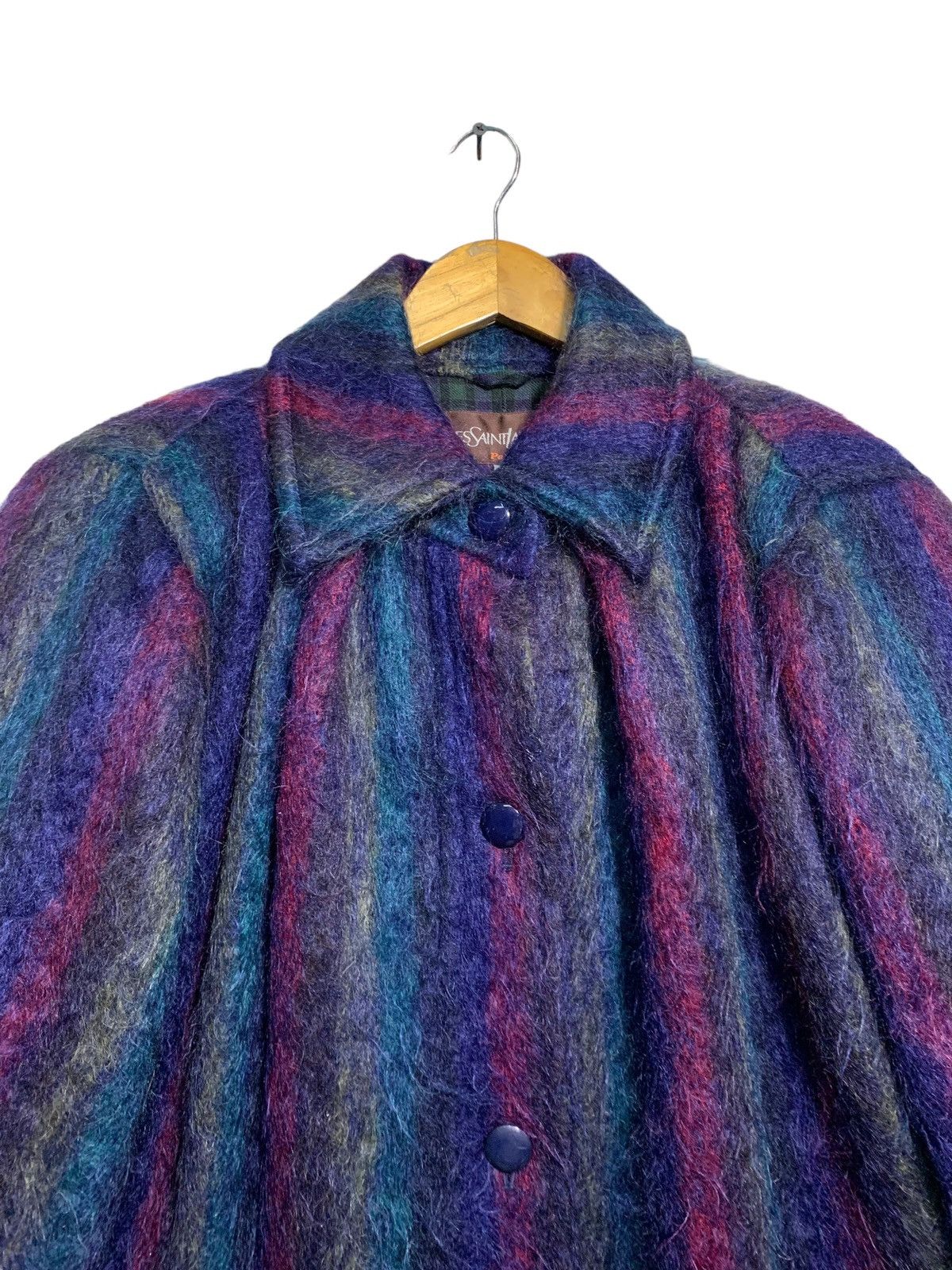 Yves Saint Laurent 🔥VTG YSL MOHAIR WOOL RAINBOW STRIPES JACKET Size M / US 6-8 / IT 42-44 - 5 Thumbnail