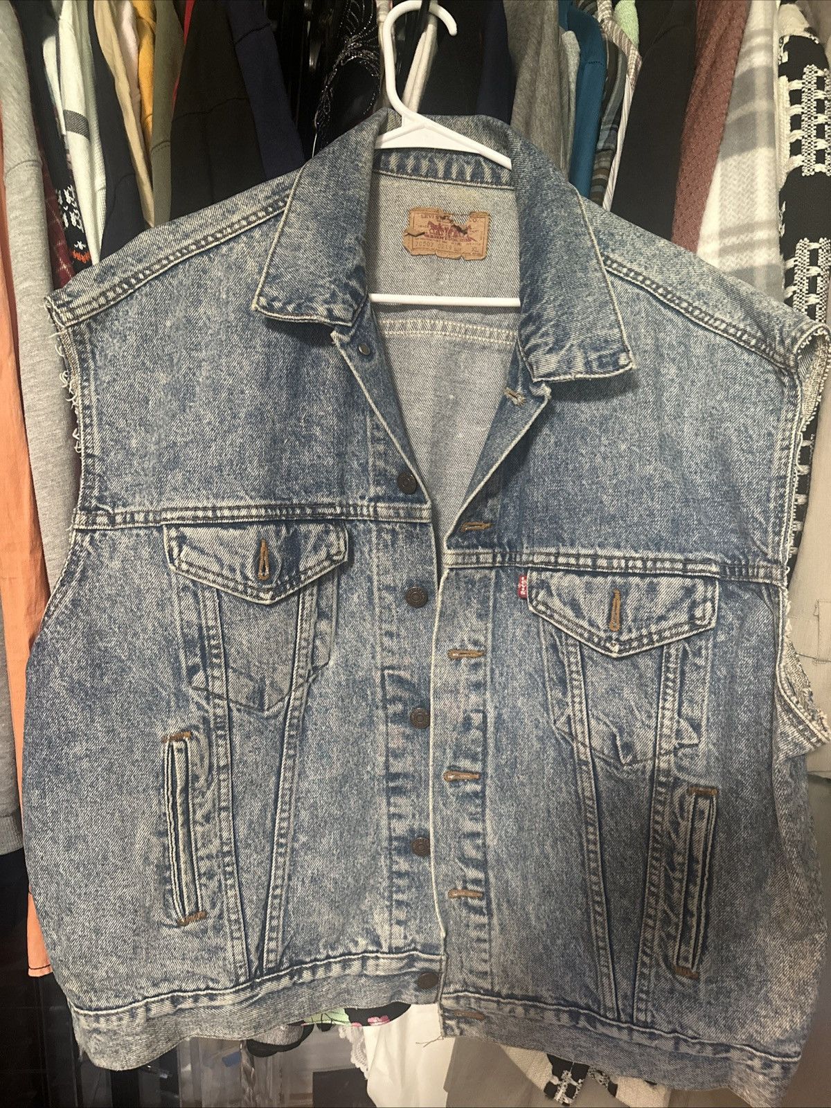 Levi's Vintage Clothing Mens levis vintage cut sleeve biker style button down vest Size US XL / EU 56 / 4 - 1 Thumbnail