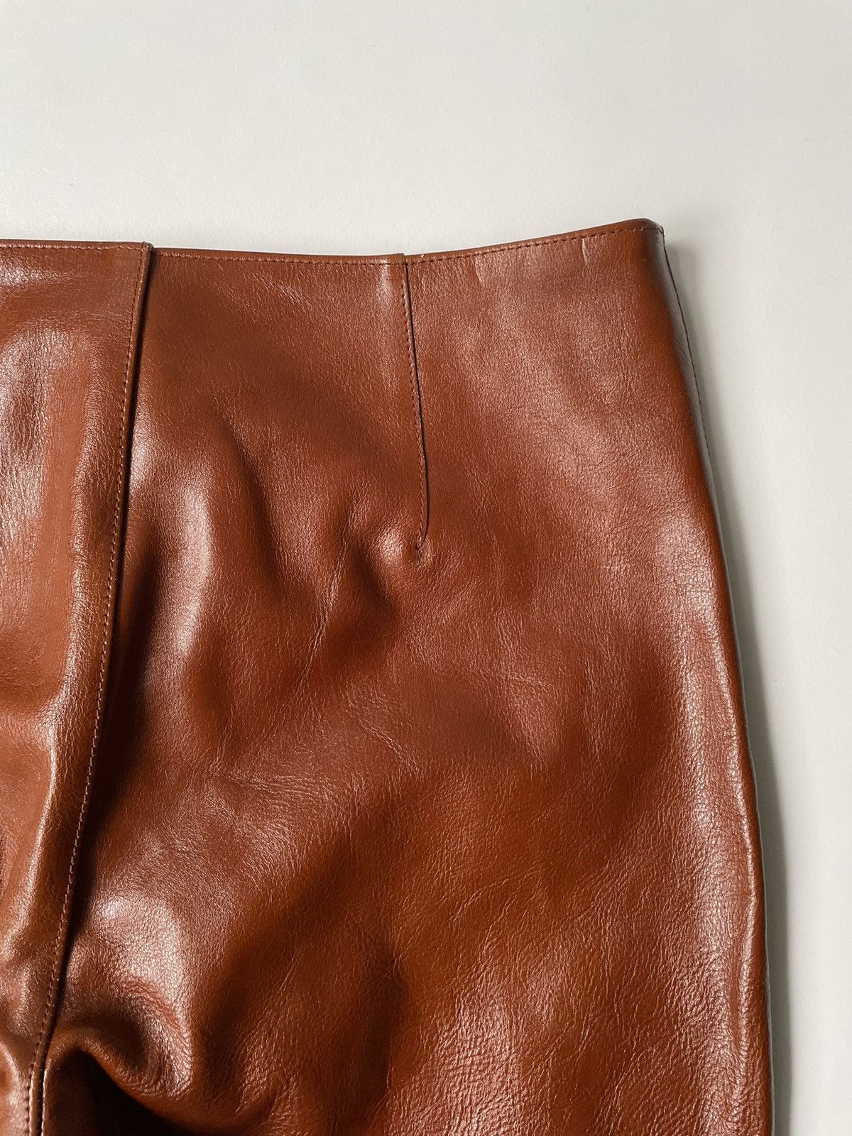 Our Legacy Cognac Leather ‘Biker’ Trousers Size US 30 / EU 46 - 15 Thumbnail