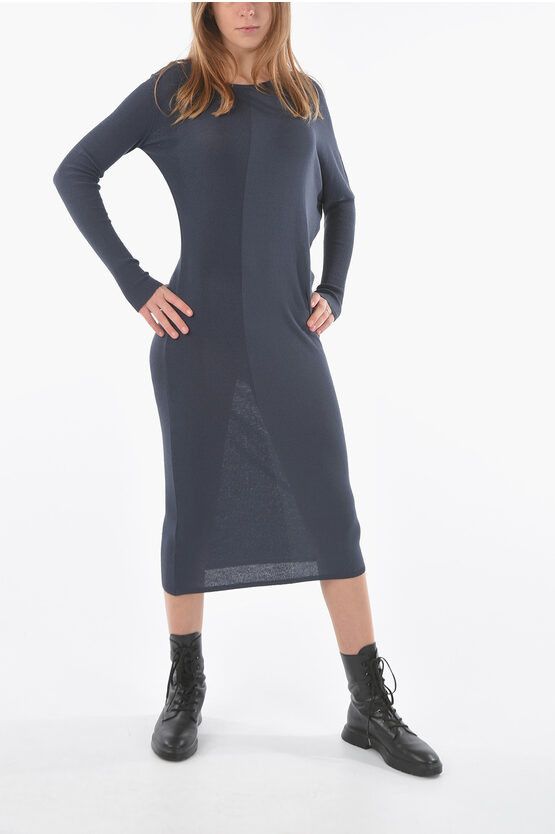 image of Ixos Long Sleeve Maxi Bodycon Dress in Grey, Women's (Size Small)