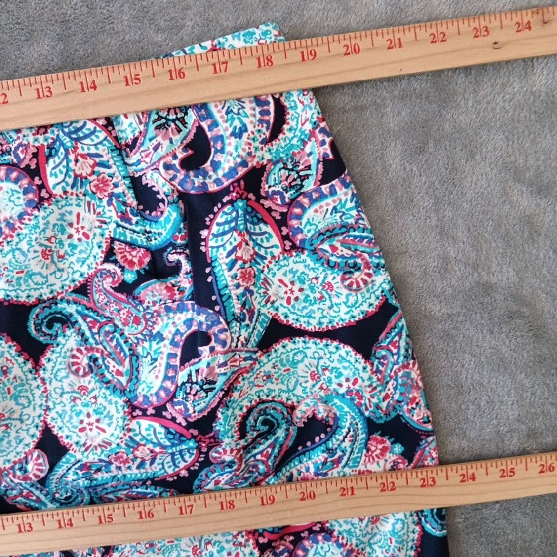 Talbots Talbots Skirt Women Plus 18W Knee Length Paisley Blue Pink Slit Elastic Waist Pencil Size 40" / US 18 - 3 Thumbnail