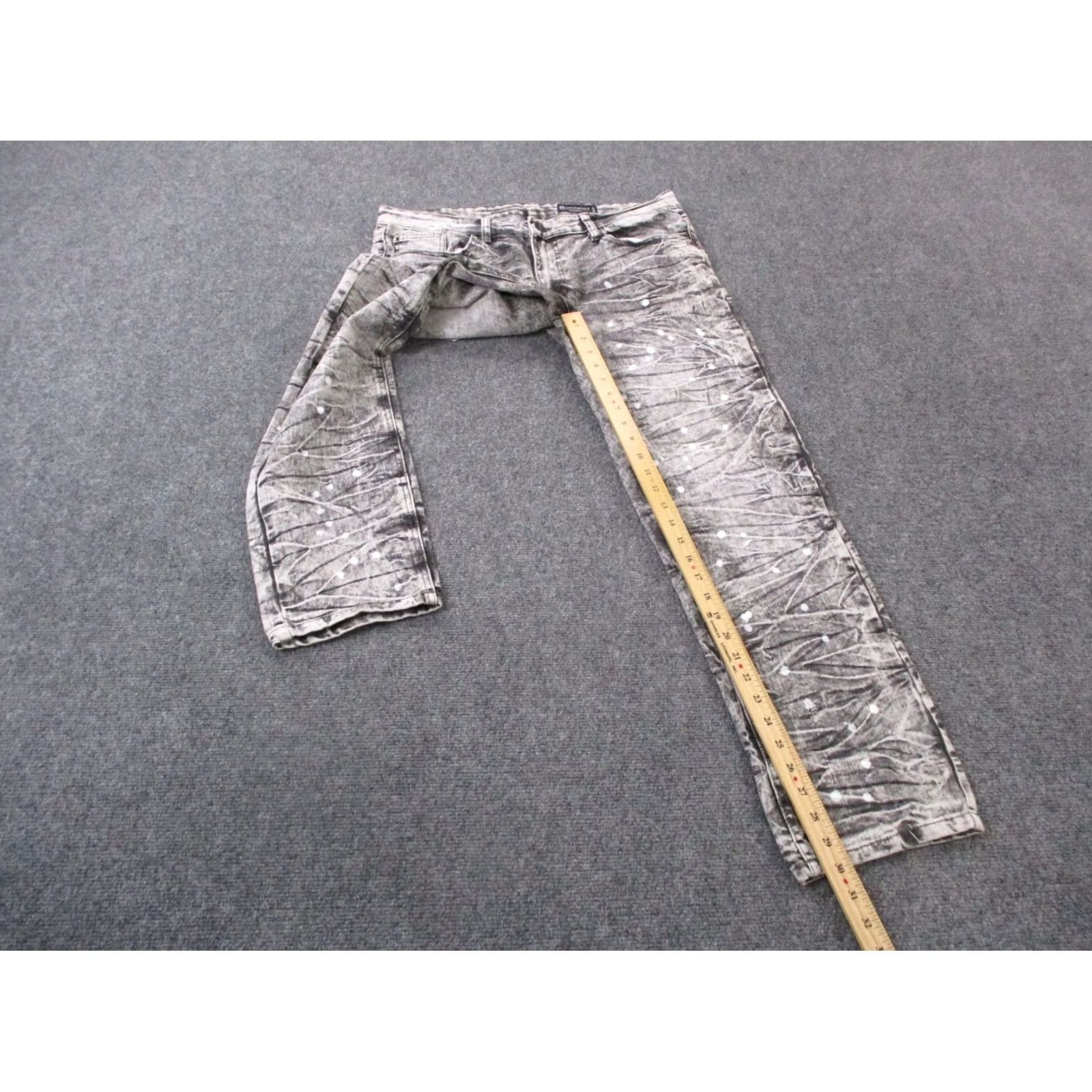 Southpole Southpole Jeans Men 36 X 30 Denim Skinny Paint Splatter Grunge Y2K Mens Jeans Regular Fit Gray Color, Stretch, Distressed Denim, 90s Style, Skater Size US 38 / EU 54 - 3 Thumbnail