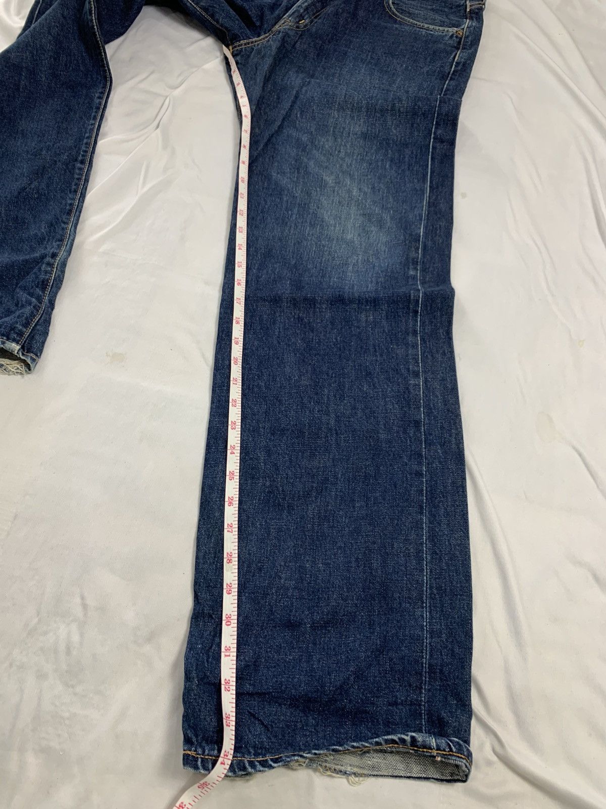 Edwin Vintage edwin selvedge raw jeans distres Size US 31 - 15 Thumbnail
