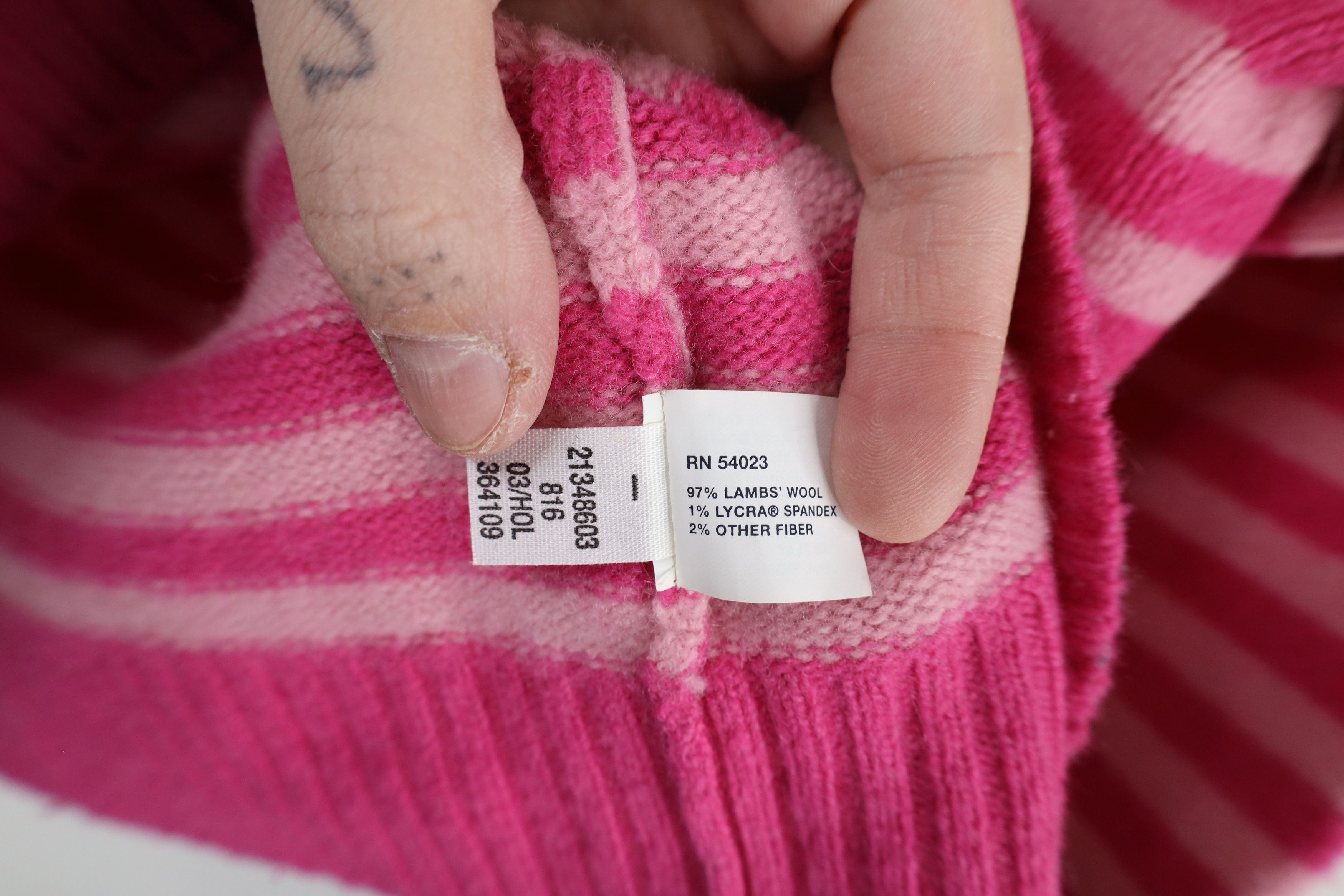 Gap × Vintage Vintage Y2K 2003 Gap Babydoll Lambswool Knit Striped Sweater Size L / US 10 / IT 46 - 6 Thumbnail