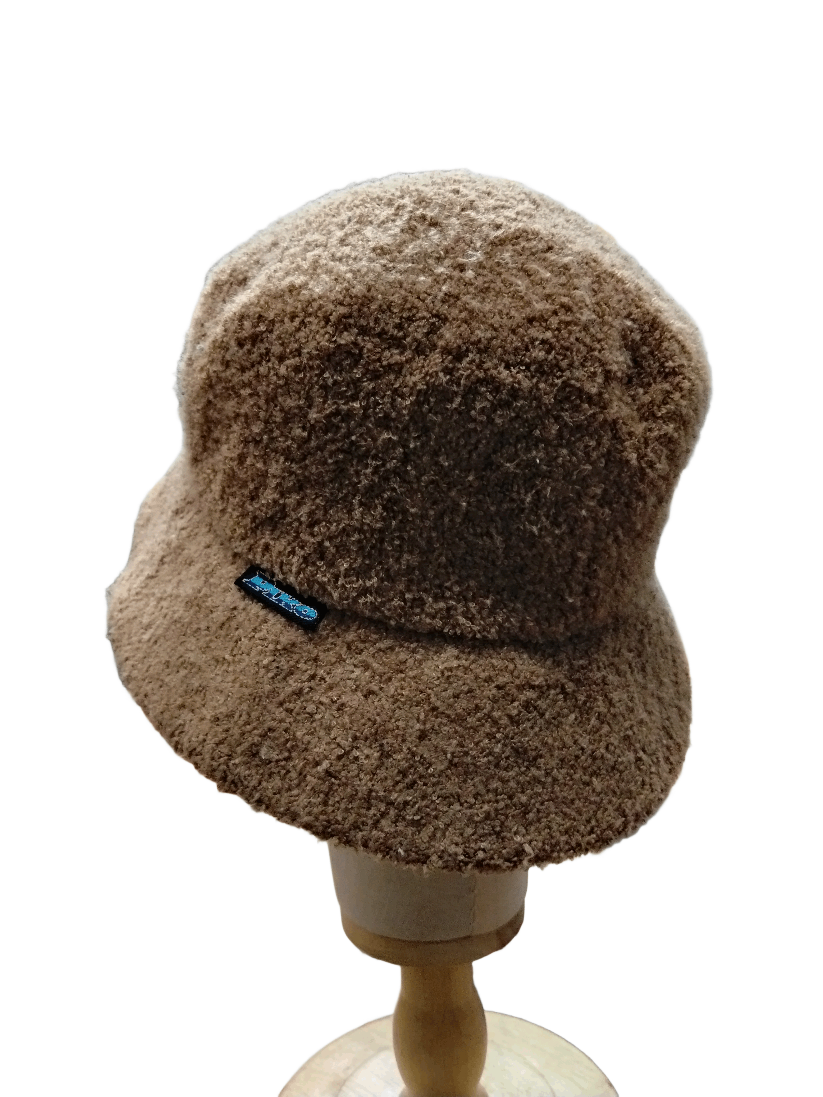 Japanese Brand Piko Hawaiian brown fluffy faux-shearling bucket hat Size ONE SIZE - 4 Thumbnail