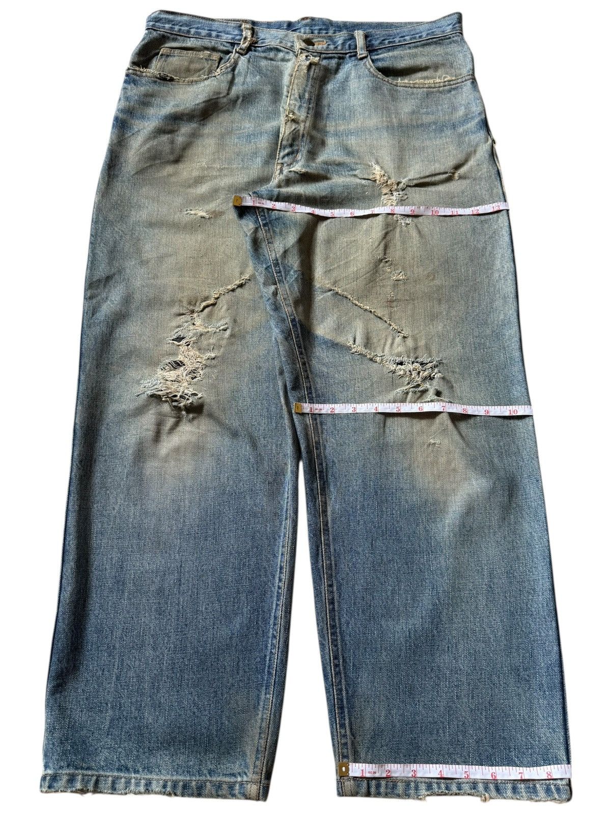 Fubu Vintage Japanese Brand Mud Wash Distress Baggy Jeans Size US 35 - 8 Thumbnail