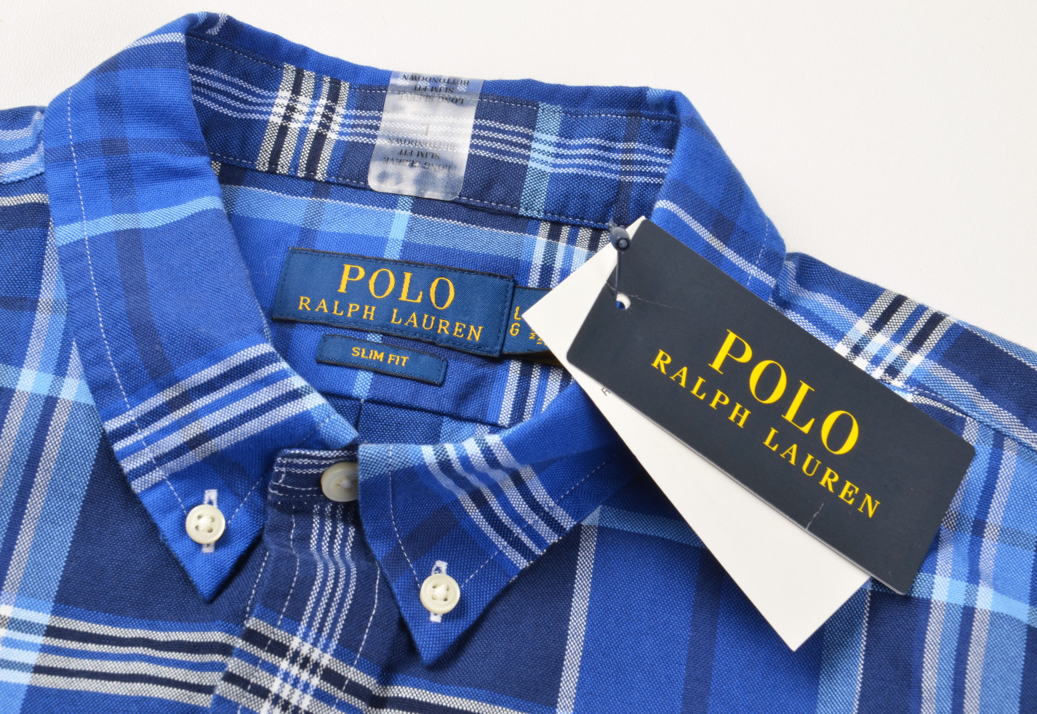 Polo Ralph Lauren Polo Ralph Lauren Slim Fit Blue Plaid Long Sleeve Shirt Size US L / EU 52-54 / 3 - 5 Thumbnail