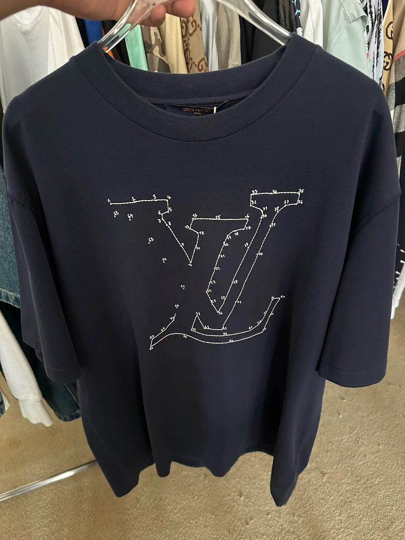 Louis Vuitton Louis Vuitton Blue Lianliankan Short Sleeve Size US S / EU 44-46 / 1 - 1 Thumbnail