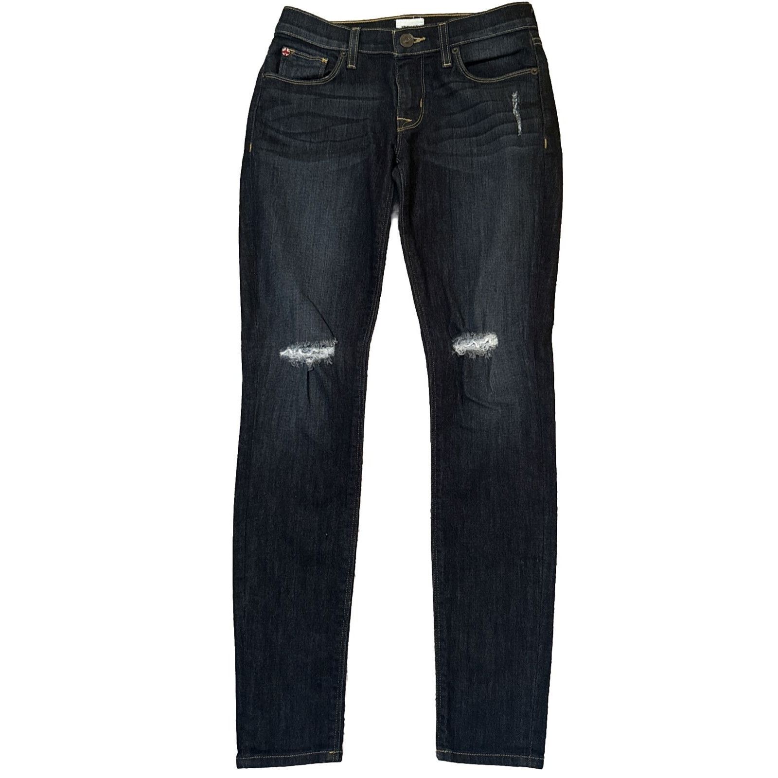 Hudson Hudson Jeans Women 26 Dark Wash Krista Super Skinny Distress Size 26" / US 2 / IT 38 - 1 Thumbnail