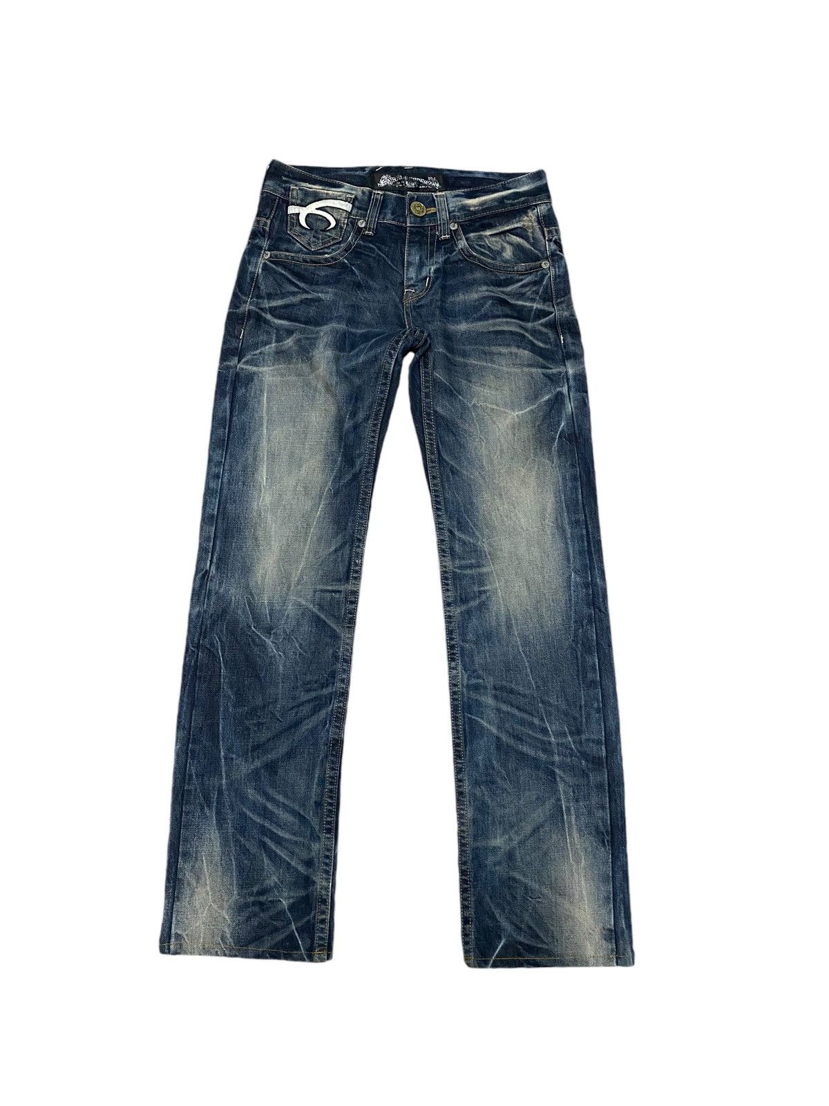 Japanese Brand Red peppers skulls x designer flare jeans Size US 32 / EU 48 - 5 Thumbnail