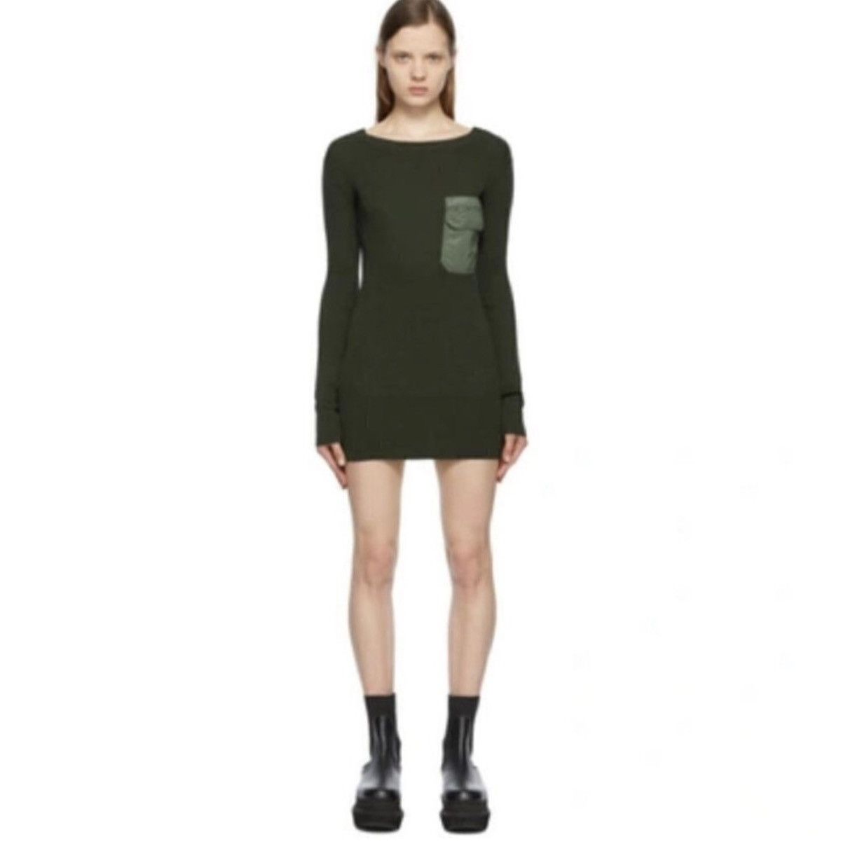 Sacai sacai ribbed military sweater dress Size S / US 4 / IT 40 - 1 Thumbnail