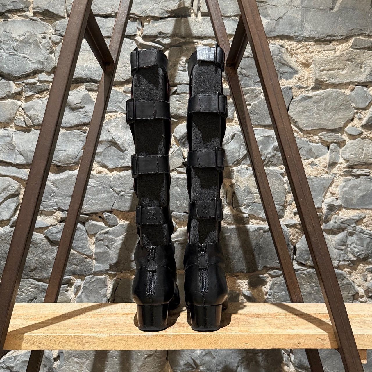 Chanel Chanel 2007 Black Cut Out Gladiator Riding Boots Size US 10.5 / IT 40.5 - 6 Thumbnail