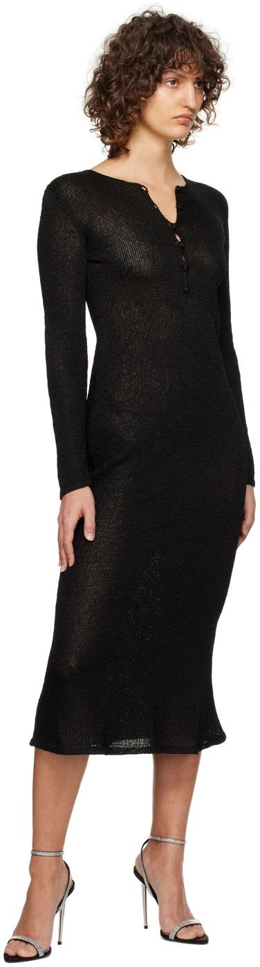 Tom Ford o1y0126 Midi Dress in Black Size L / US 10 / IT 46 - 4 Thumbnail
