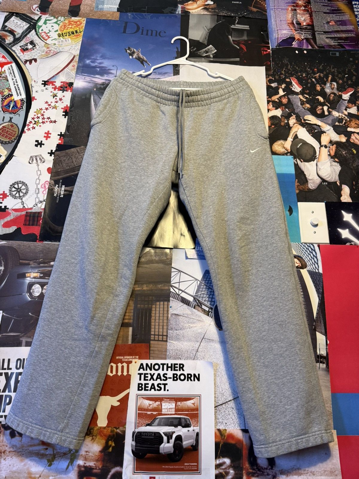 Nike Nike Gray Fleece Sweatpants Mens Medium Mini Swoosh Size US 32 / EU 48 - 3 Thumbnail