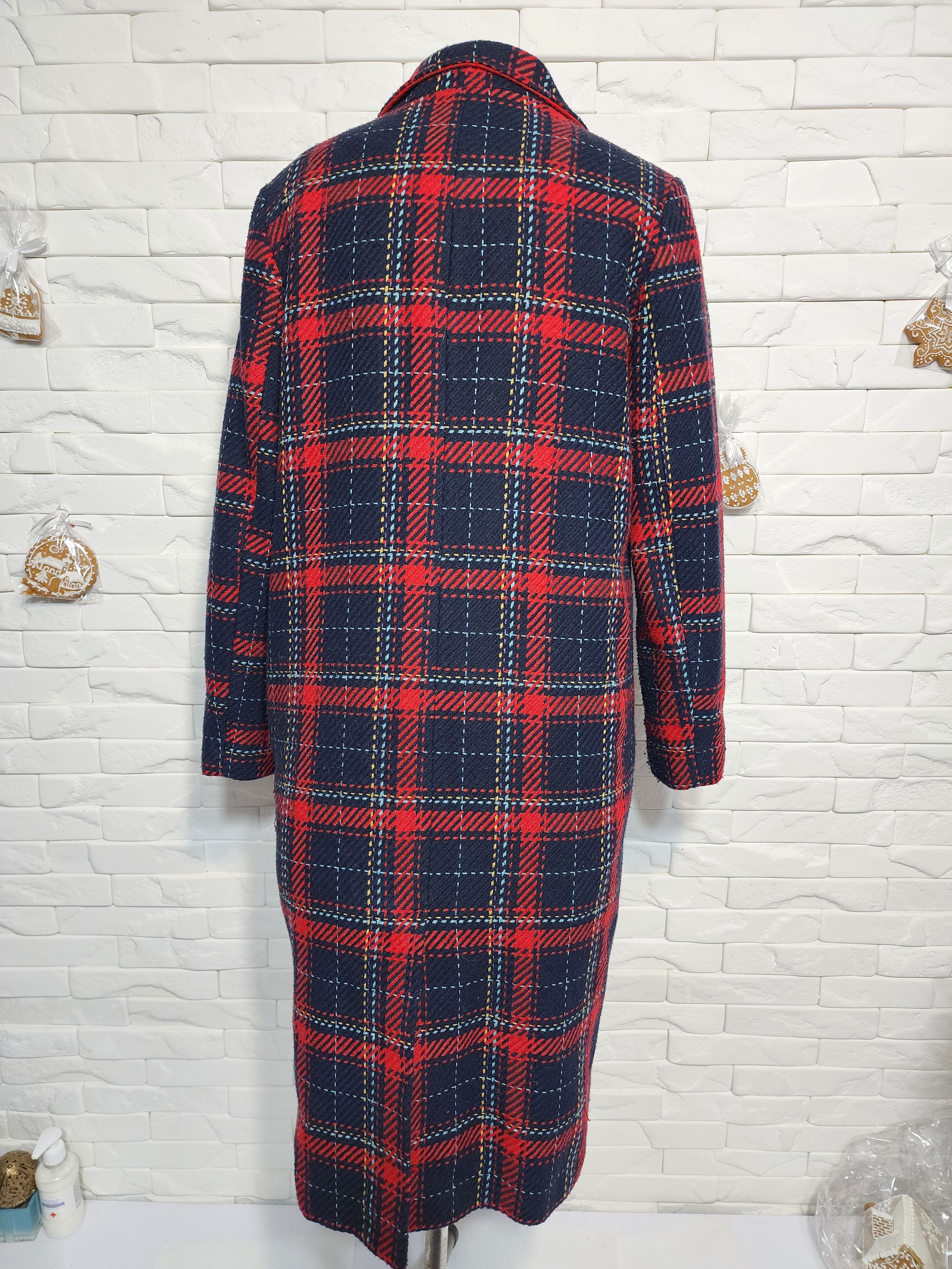 Primark Black and Red Trench Coat: Long Women's Coat Size L / US 10 / IT 46 - 4 Thumbnail