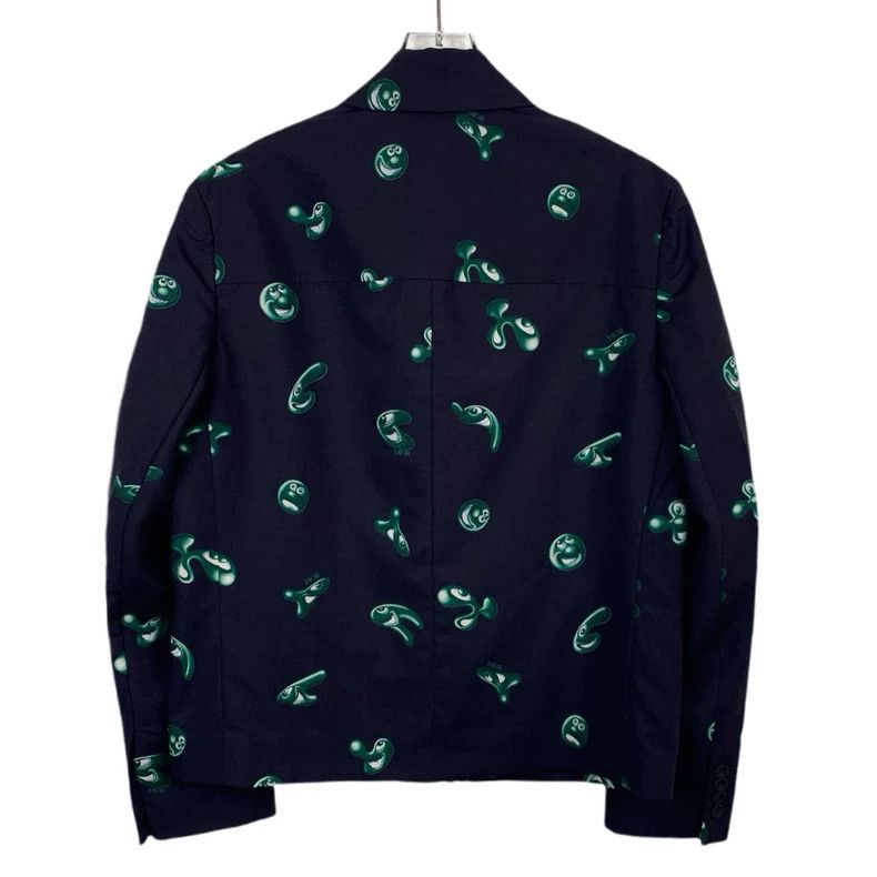 Dior Dior Co-branded dark blue logo pattern printed zipper wool Size US S / EU 44-46 / 1 - 2 Thumbnail