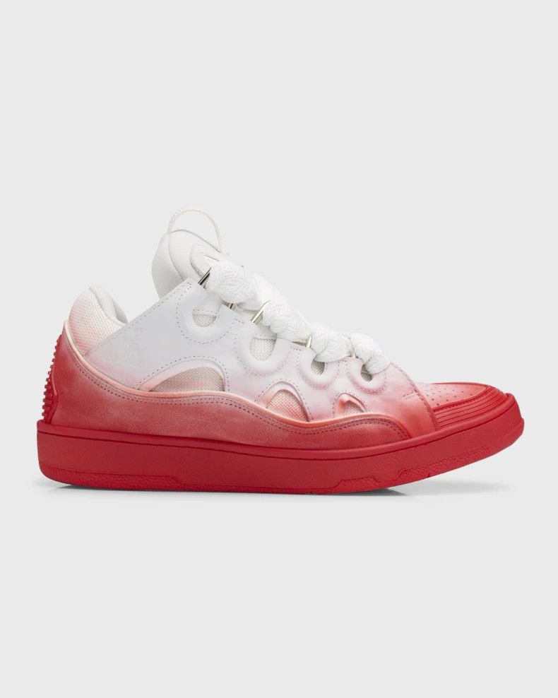 o1w1db11124 Exclusive Curb Low-Top Sneakers in White/Red