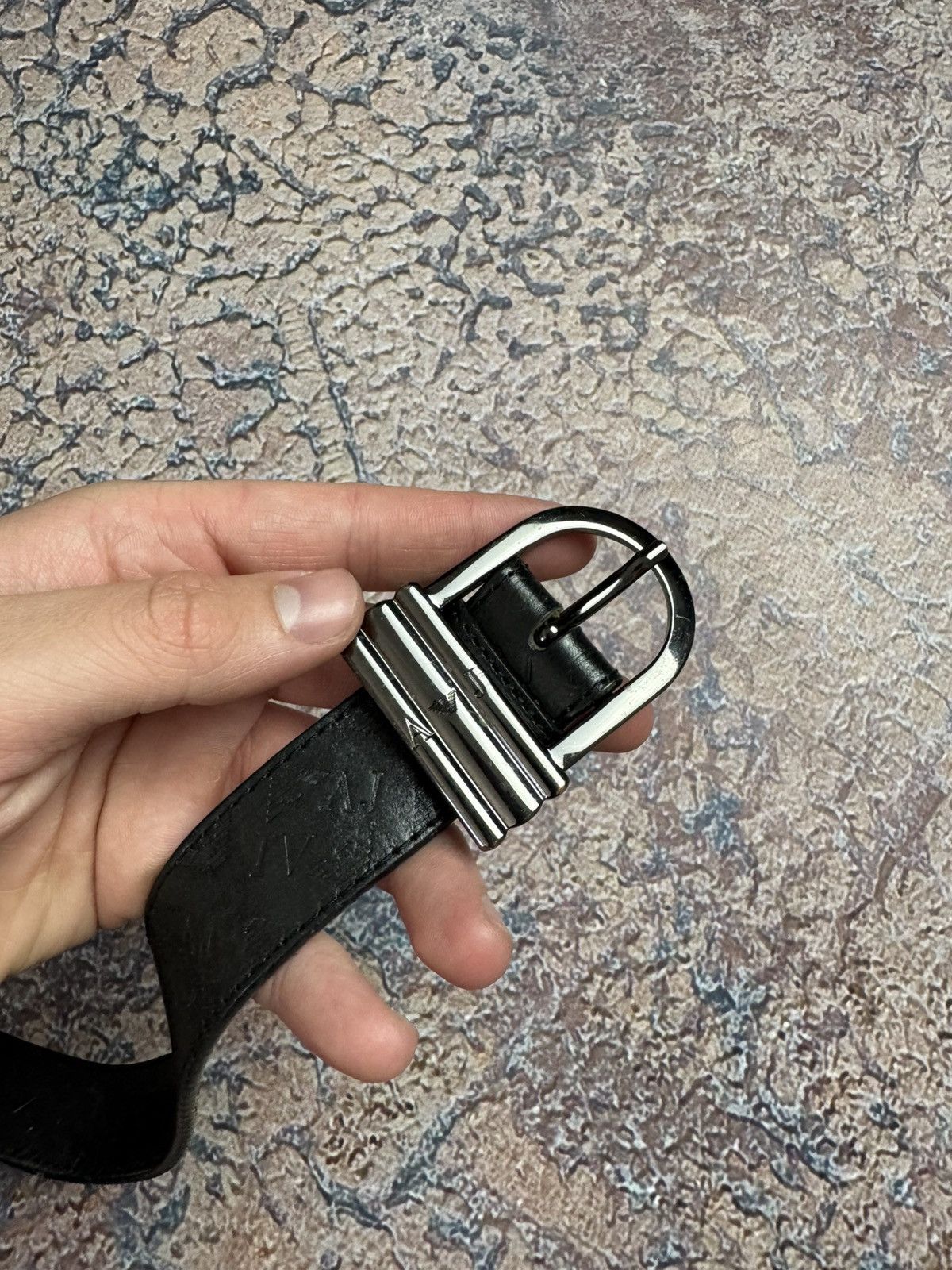 Armani Vintage leather belt Armani Jeans metal logo Size ONE SIZE - 3 Thumbnail