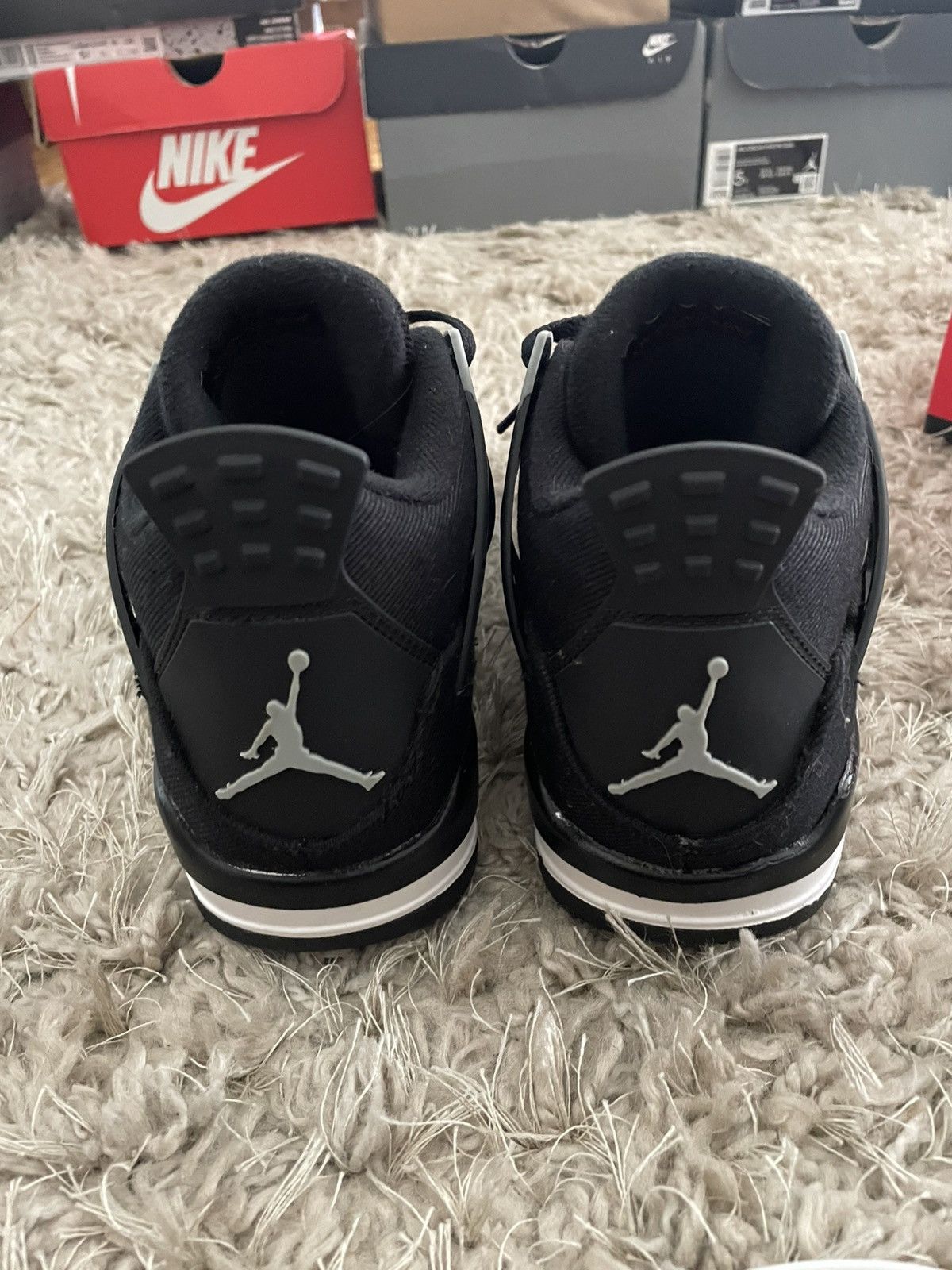 Jordan Brand Jordan 4 Black Canvas Size US 5 / EU 37 - 6 Thumbnail