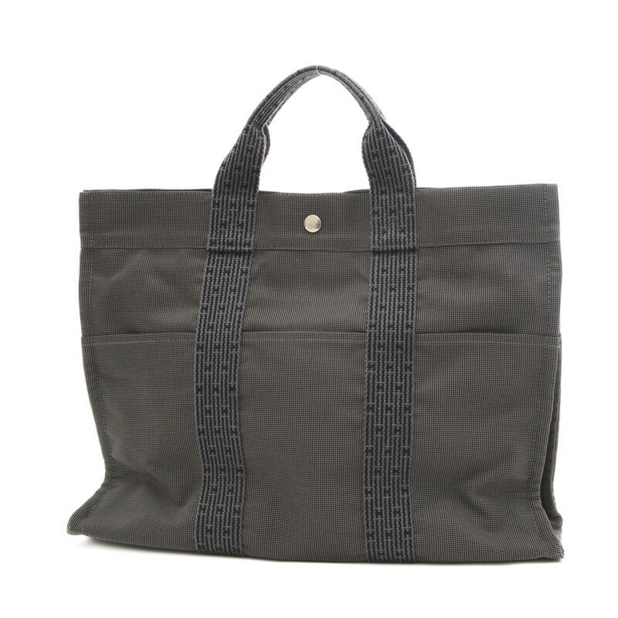 image of Hermes Aerlein Tote Mm Bag Canvas Gray in Grey, Women's