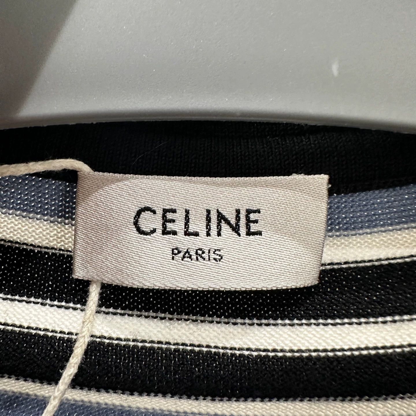 Celine Celine Triomphe Logo Stripe Polo S Cotton feb448 Size S / US 4 / IT 40 - 3 Thumbnail
