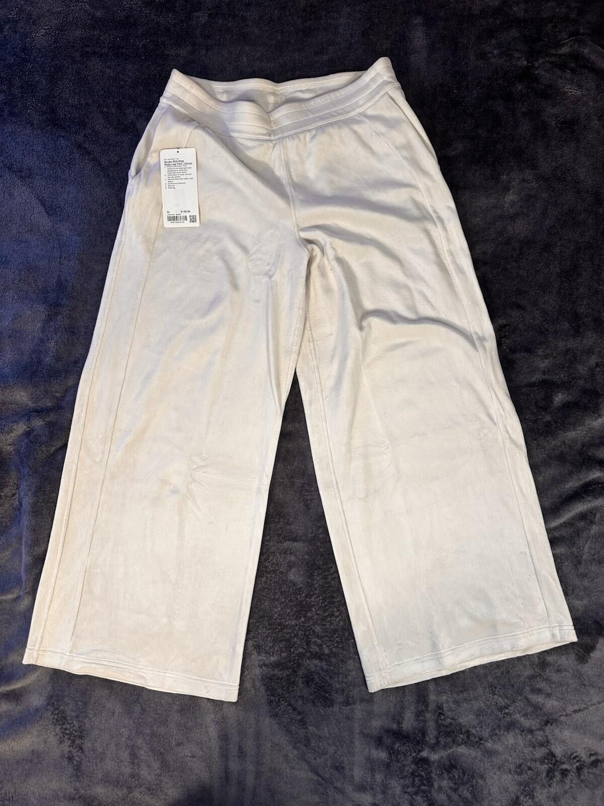 Lululemon Lululemon Women’s Velvet Wide-Leg Mid-Rise Pants Bone XL Size 40" / US 18 - 2 Thumbnail