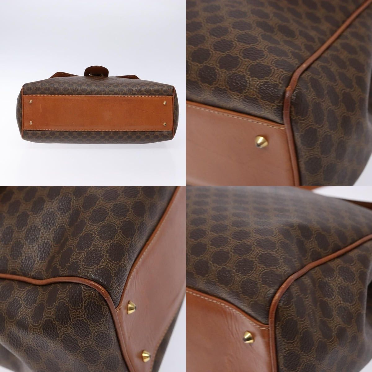 Celine CELINE Macadam Canvas Hand Bag Pvc Leather Brown Gold Size ONE SIZE - 10 Thumbnail