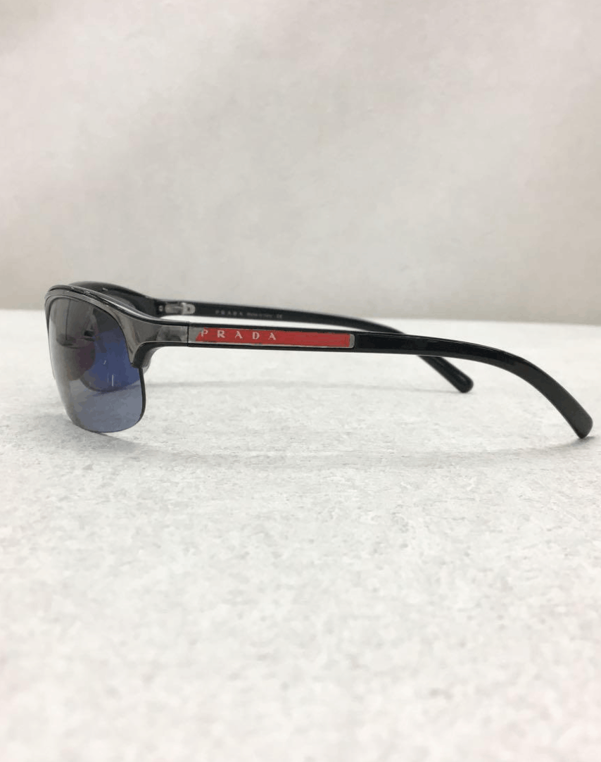 Prada × Vintage PRADA Sunglasses Rectangle Wrap Shield Metal Symbole Sport Size ONE SIZE - 2 Thumbnail