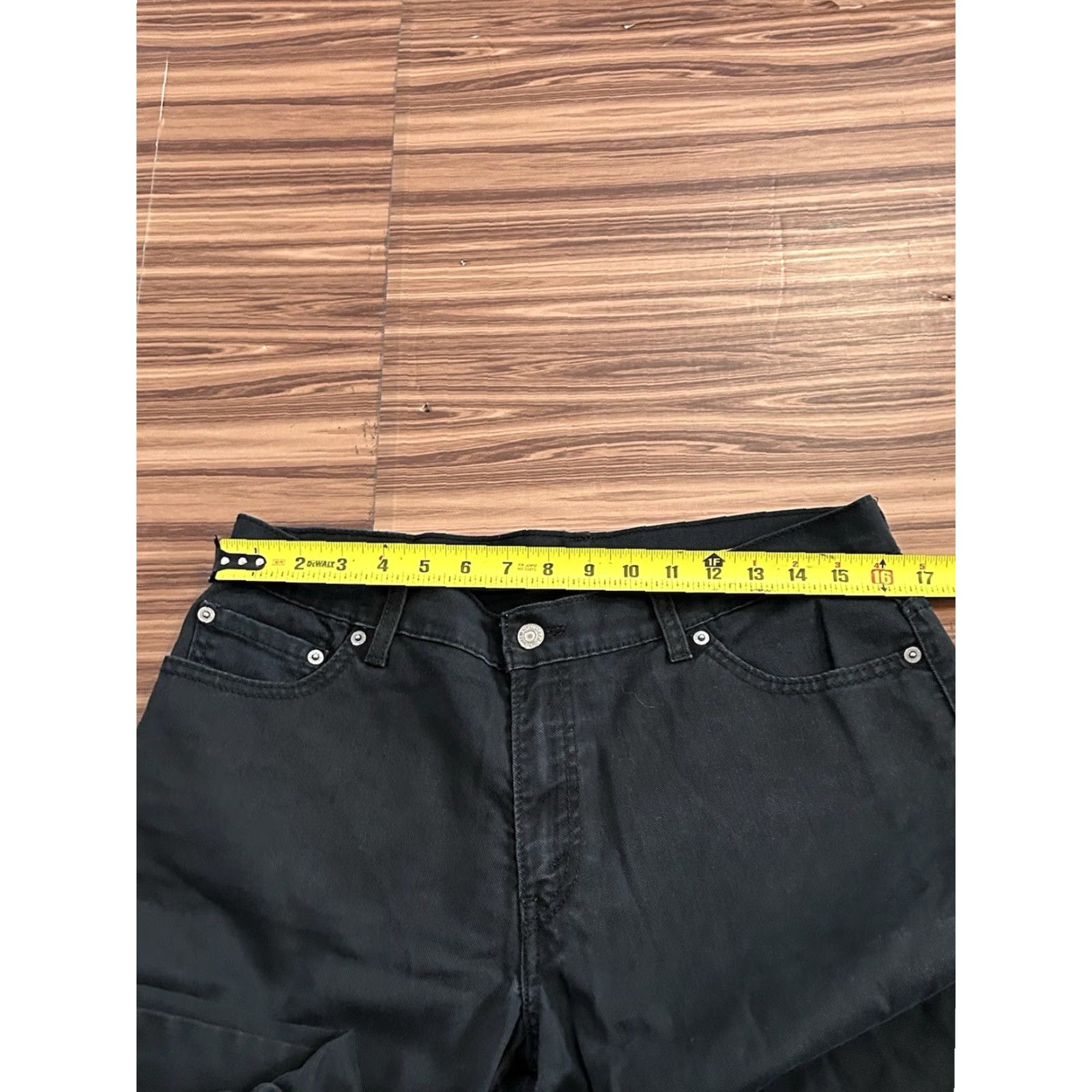 Levi's Womens Levi's 550 Bootcut Jeans Black Dark Wash Regular Size 12 High Rise Relaxed Stretch Denim Logo 90s Y2K Size 34" / US 12 / IT 48 - 5 Thumbnail