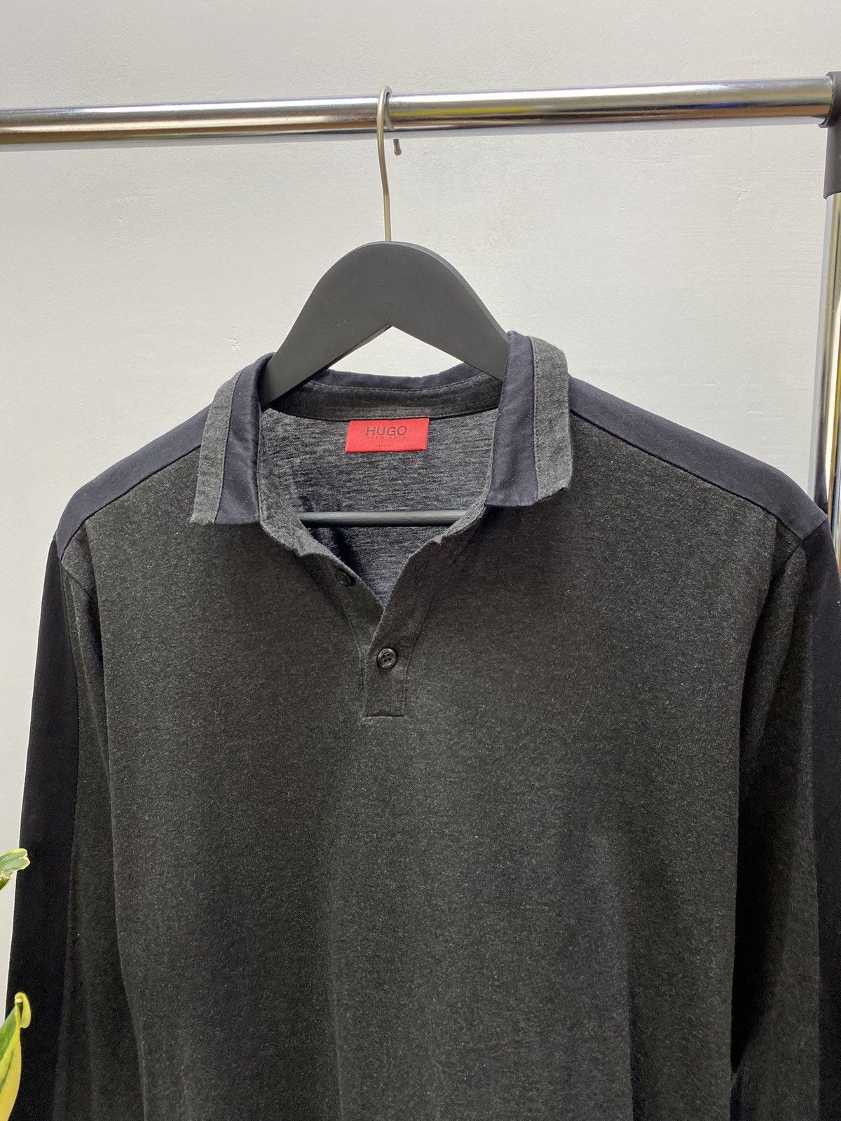 Hugo Boss × Vintage Vintage Hugo Boss Logo Longsleeve Polo Shirt Size US M / EU 48-50 / 2 - 10 Thumbnail