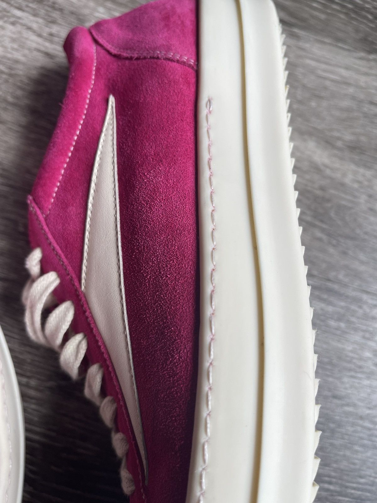Rick Owens Rick Owens Vintage Velour Hot Pink Strobe Low Top Sneakers ...