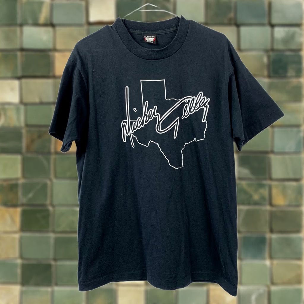 Vintage VINTAGE Screen Stars Best Mickey Gilley Texas Outline T-Shirt Mens XL Black Crew Neck Short Sleeve Graphic Print Size US XL / EU 56 / 4 - 1 Thumbnail