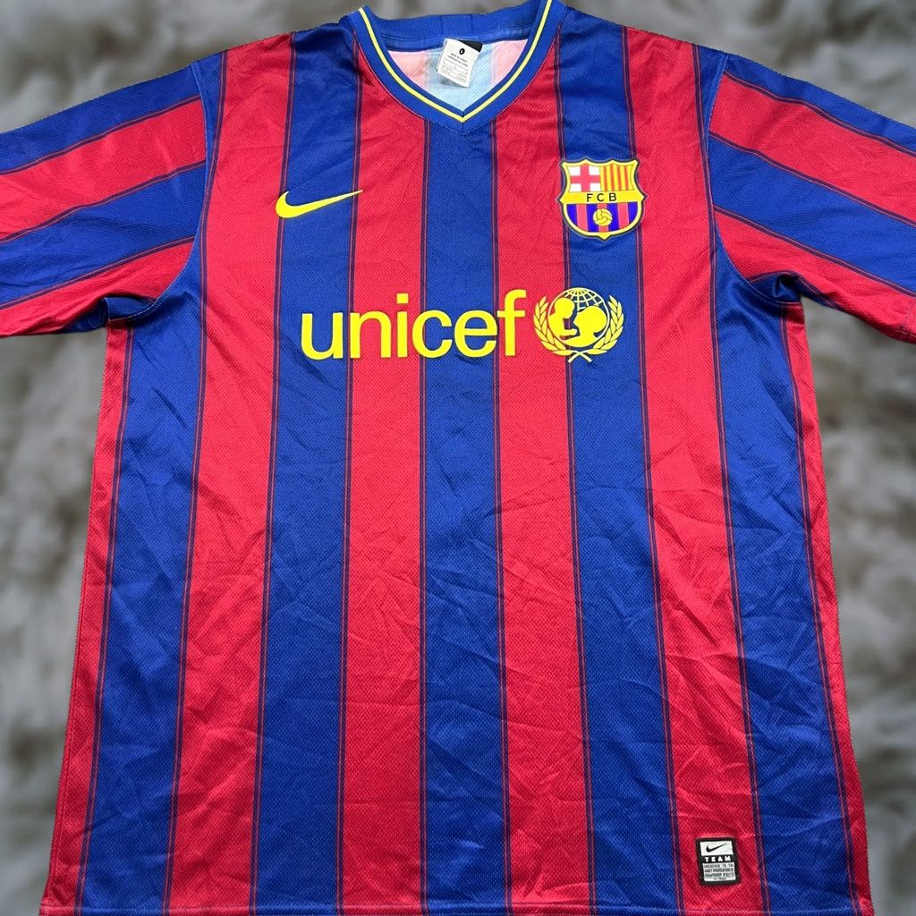 Nike Nike Barcelona 2009 2010 Home Football Jersey Mens Large Shirt Size US L / EU 52-54 / 3 - 1 Thumbnail