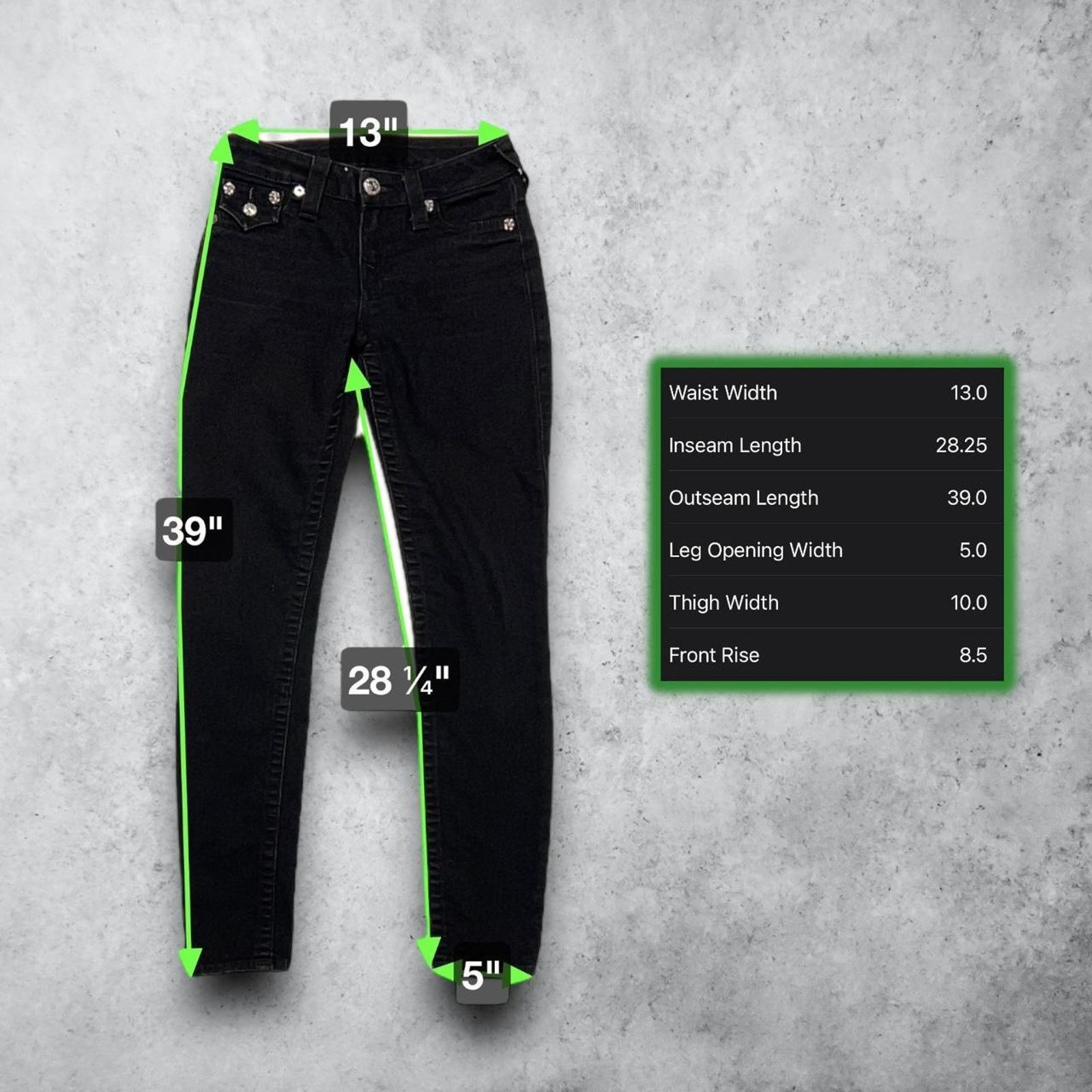 True Religion True Religion Black Skinny Jeans w/ Embroidered Back Pockets Size US 26 / EU 42 - 5 Thumbnail