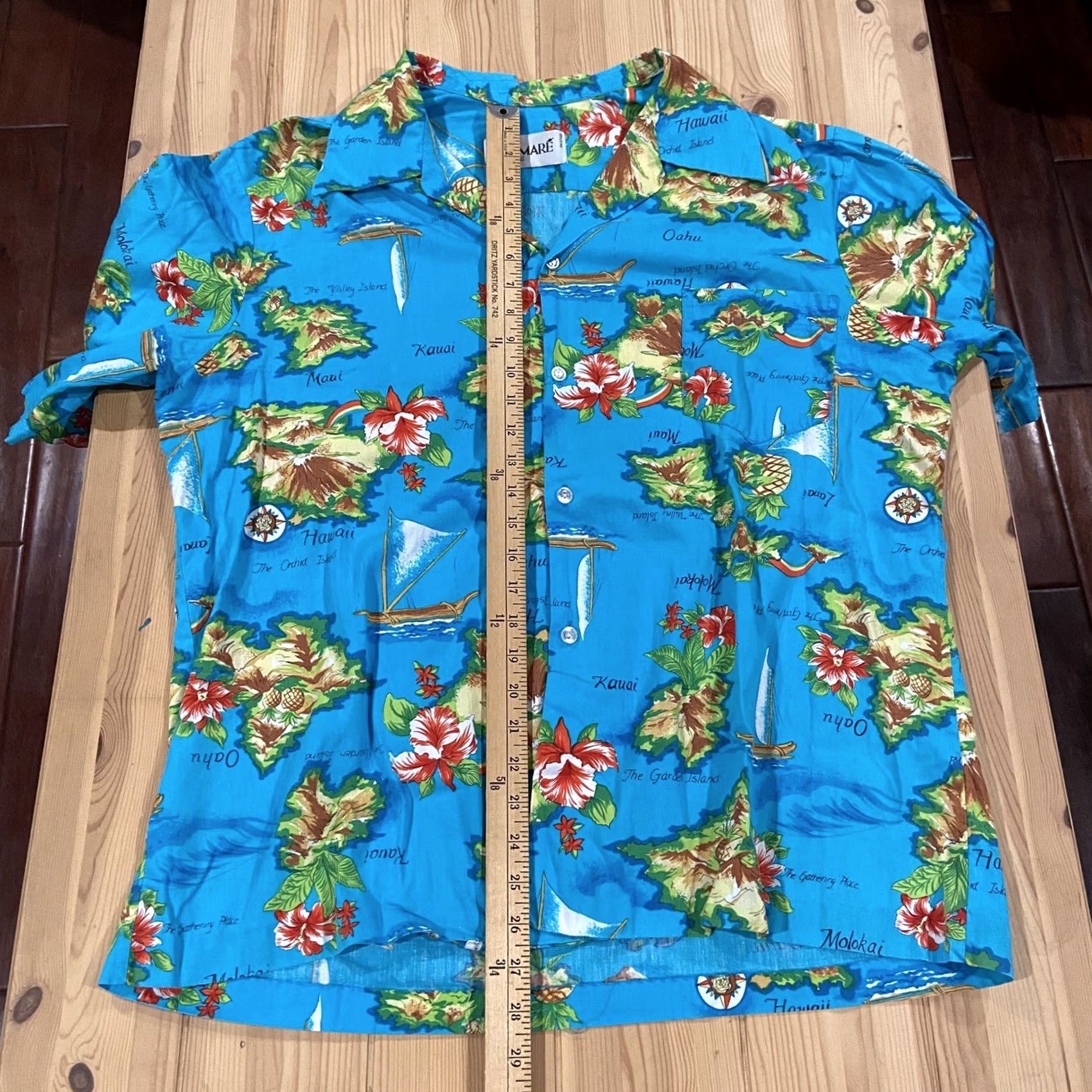 Vintage VINTAGE Pomare Shirt Mens XL Hawaiian 1960s Blue Yellow Beach Sportswear/Beach Size US XL / EU 56 / 4 - 6 Thumbnail