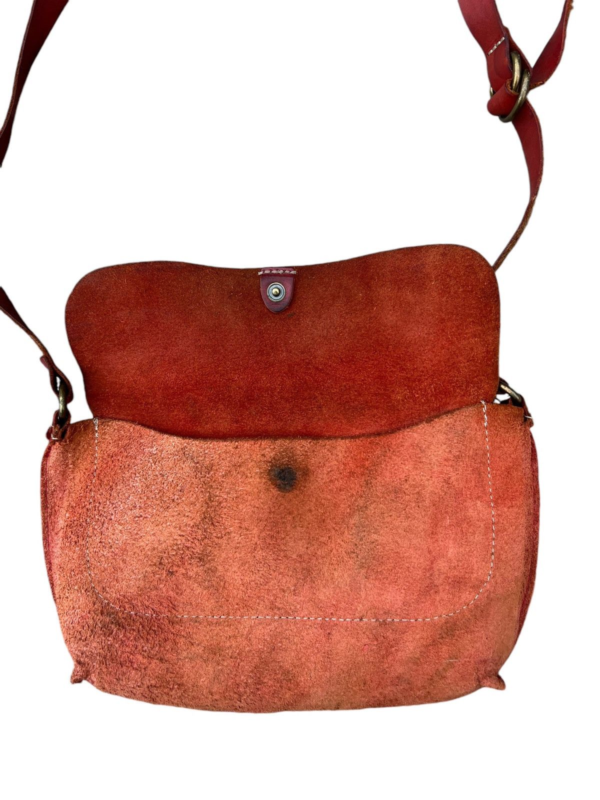 Leather Vintage Kissora Japan Fade Distress Patina Leather Sling Bag Size ONE SIZE - 23 Thumbnail