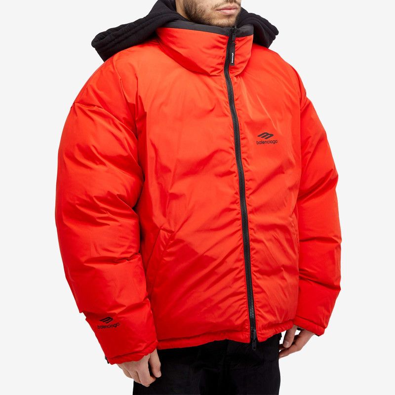 Balenciaga o1tr1nto0326 Cocoon Kick Puffer Jacket in Black/Red Size US L / EU 52-54 / 3 - 5 Thumbnail