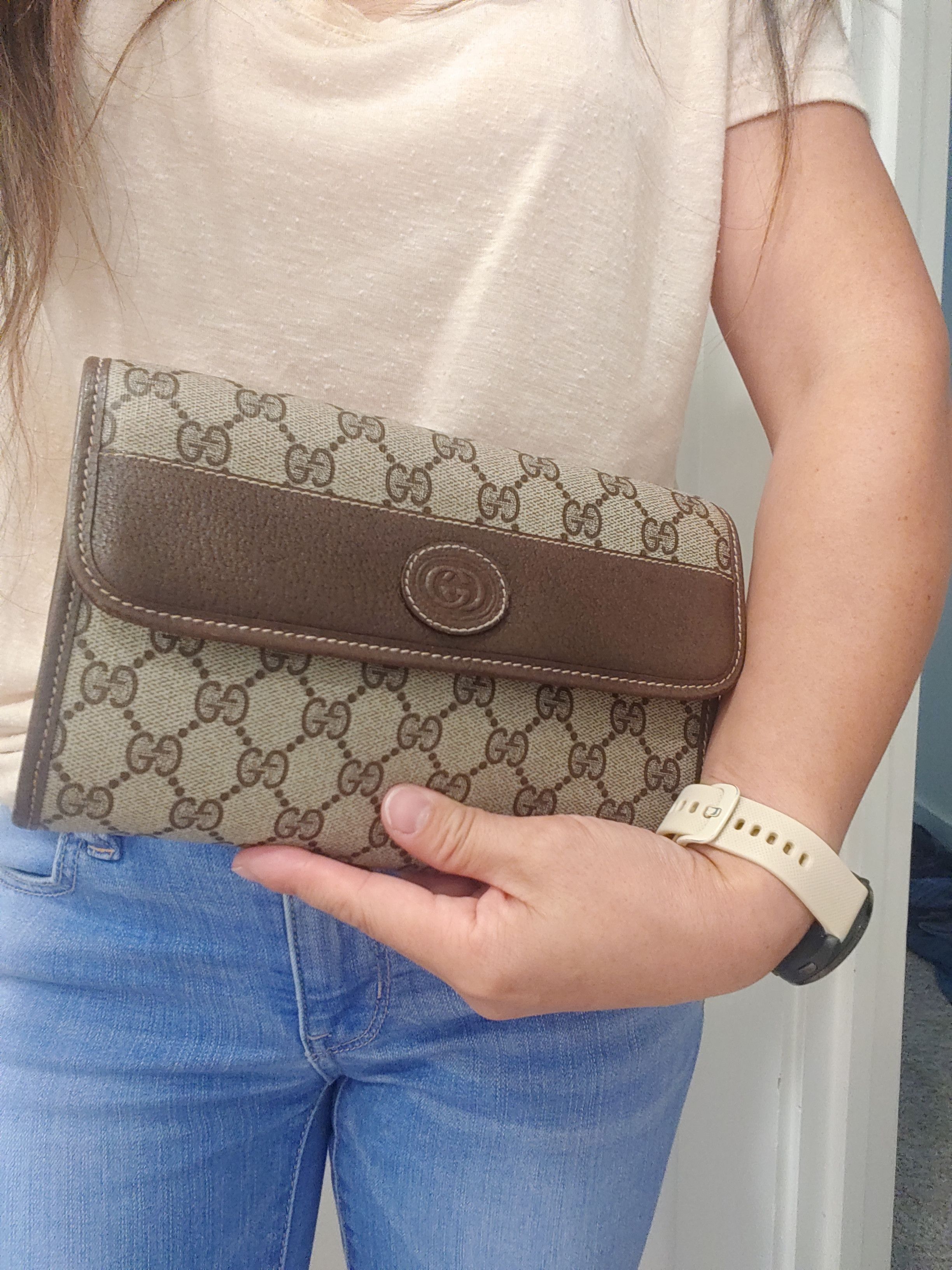 Gucci Vintage Gucci Interlocking GG Monogram Supreme Clutch Size ONE SIZE - 10 Thumbnail