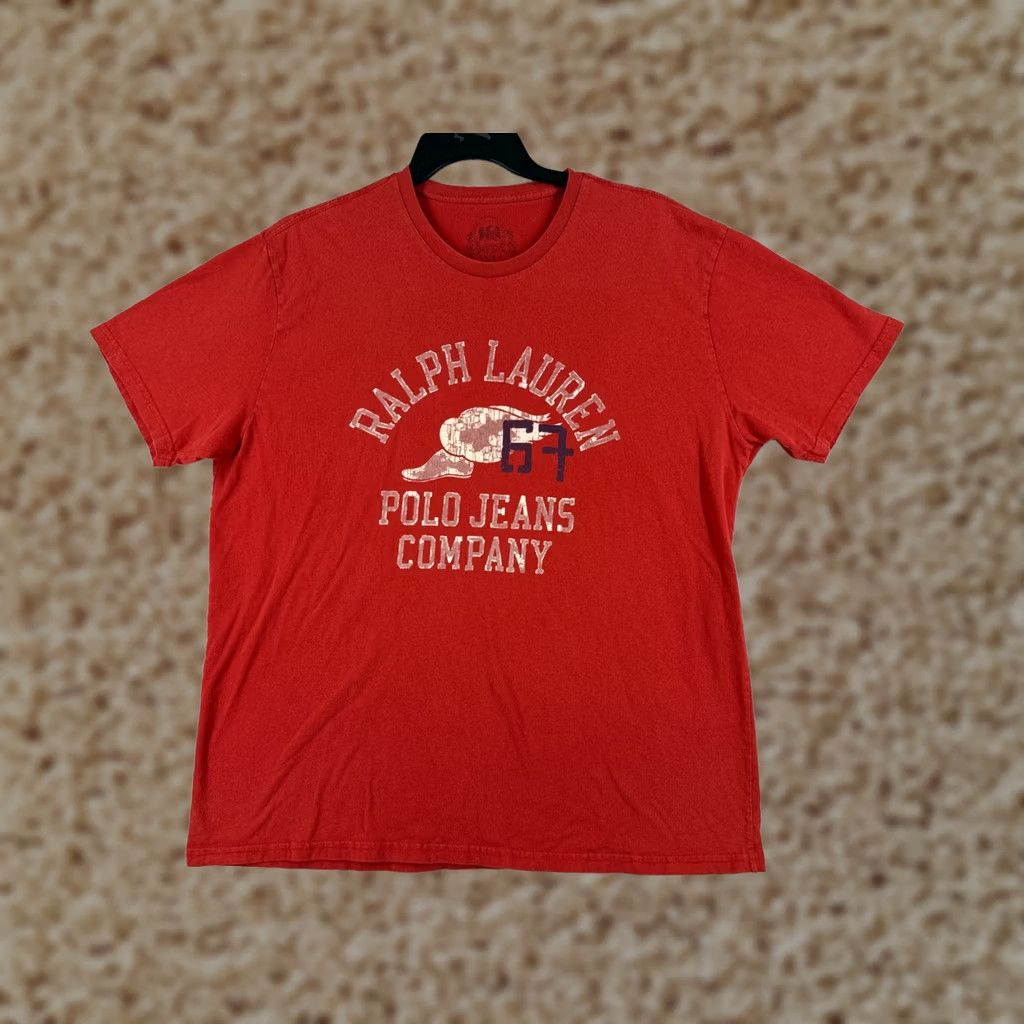 Ralph Lauren Polo Ralph Lauren Shirt Adult XL Red Logo Embroidered Crew Neck Polo Ralph Lauren Shirt Mens XL Red Size US XL / EU 56 / 4 - 1 Thumbnail
