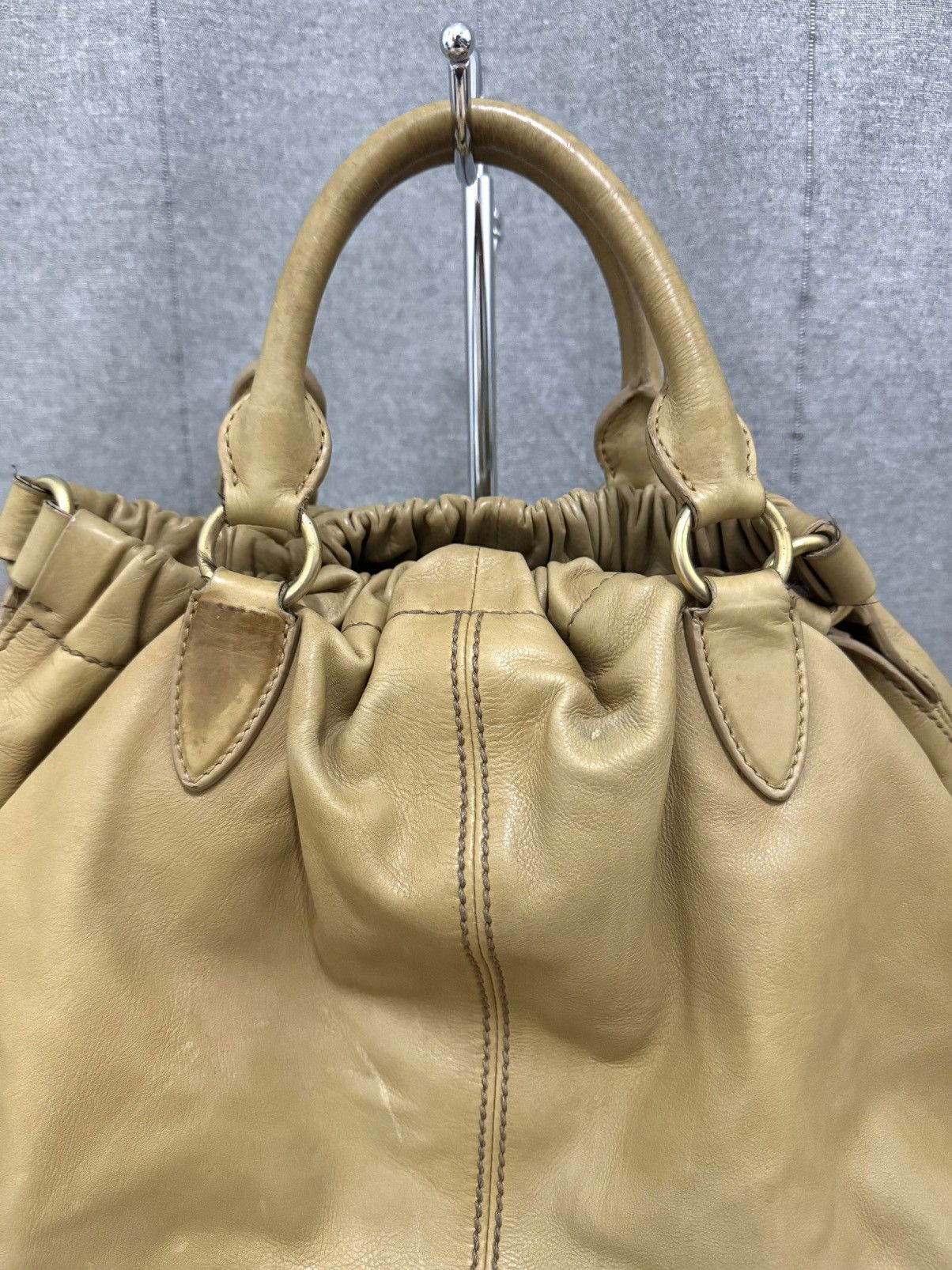 Miu Miu Vintage Miu Miu gathered leather 2-way Shoulder hand bag Size ONE SIZE - 2 Thumbnail