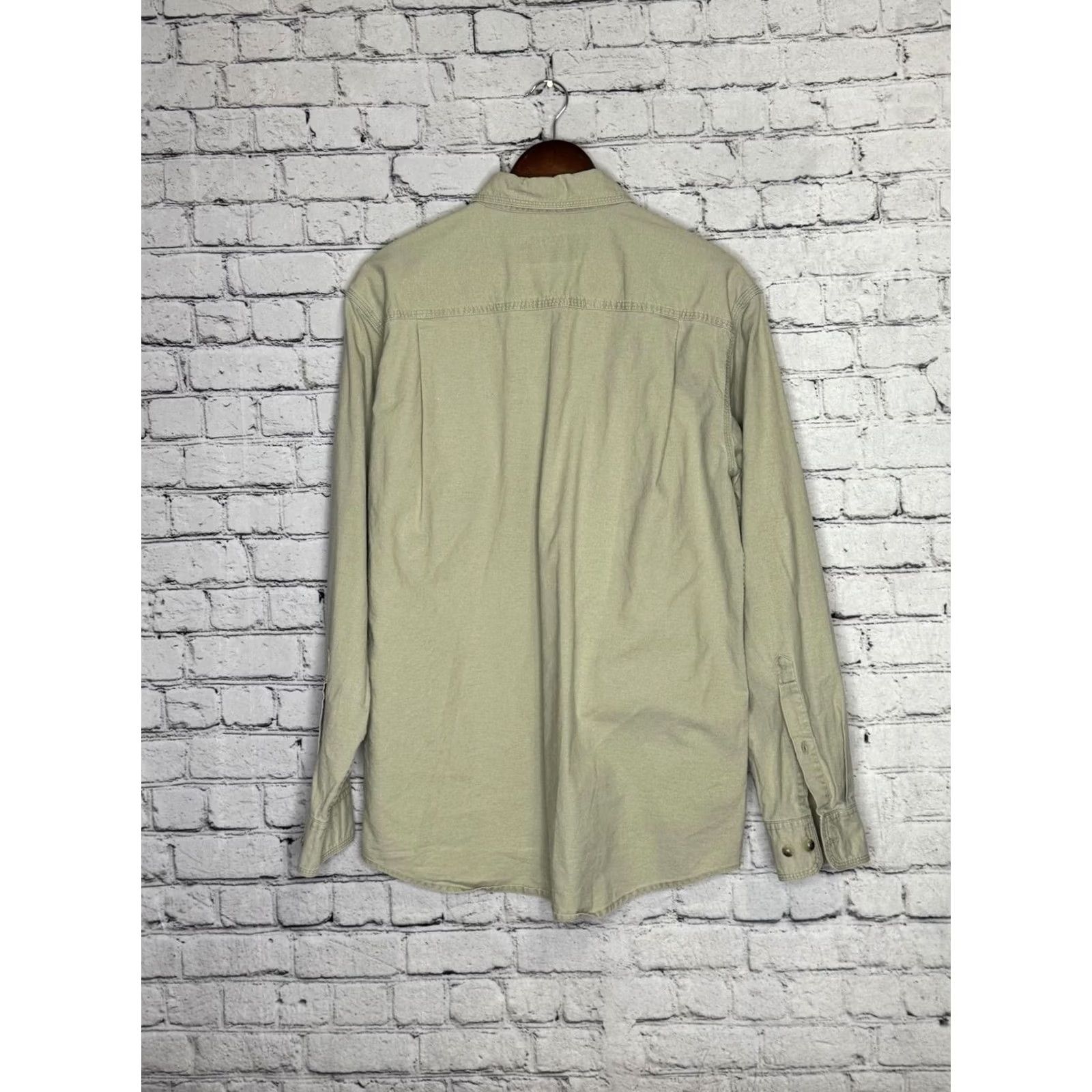 Vintage RedHead Button-Up Shirt Mens Medium Beige Cotton Deer Embroidery Button-Down Regular Sleeve Long Solid 100% Cotton Size US M / EU 48-50 / 2 - 4 Thumbnail
