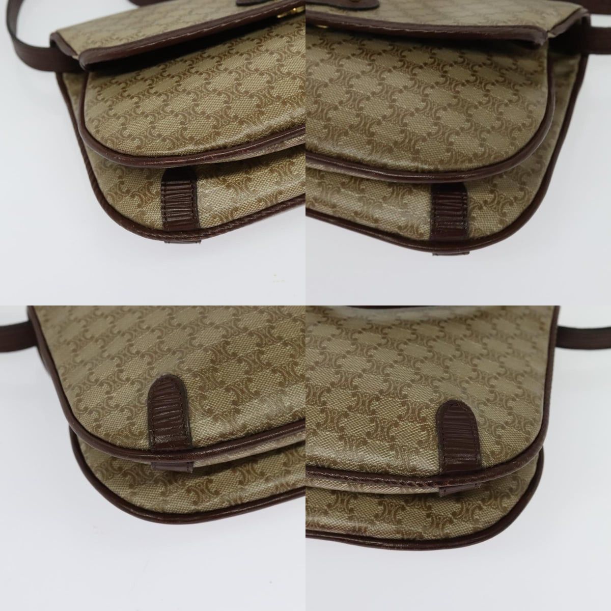 Celine CELINE Macadam Canvas Shoulder Bag Beige Gold Size ONE SIZE - 10 Thumbnail
