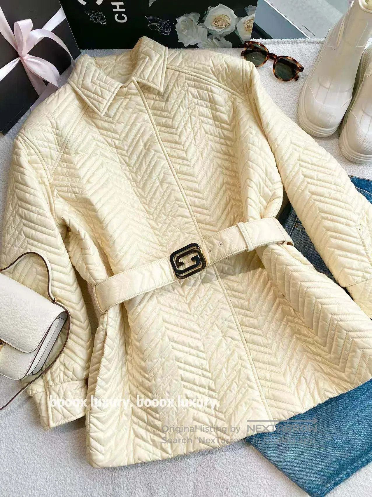 Gucci Guicci Double G belt quilted cotton jacket| Size M / US 6-8 / IT 42-44 - 1 Thumbnail