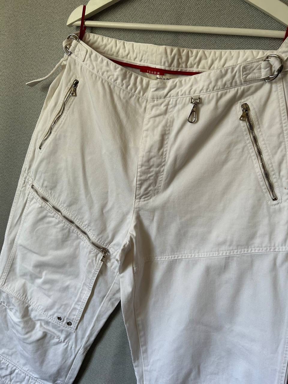 Prada Archive Prada Cargo White Denim Pants Size US 34 / EU 50 - 2 Thumbnail