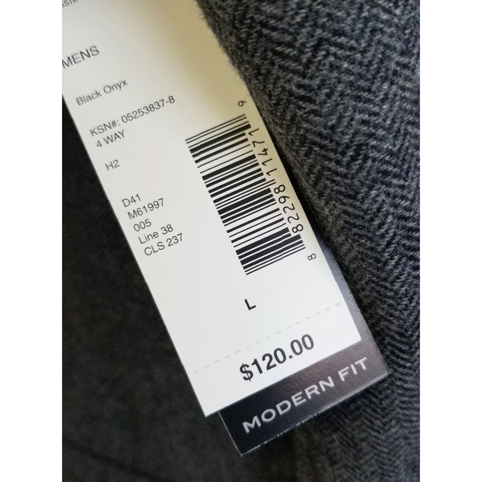 Vintage Structure Men’s Modern Fit Sports Jacket Blazer Herringbone Black Onyx Size large Size 42R - 5 Thumbnail