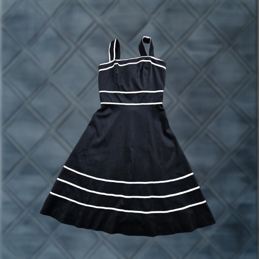 White House Black Market White House Black Market Dress Womens 0 Black Striped Fit Flare Sleeveless Size XS / US 0-2 / IT 36-38 - 1 Thumbnail