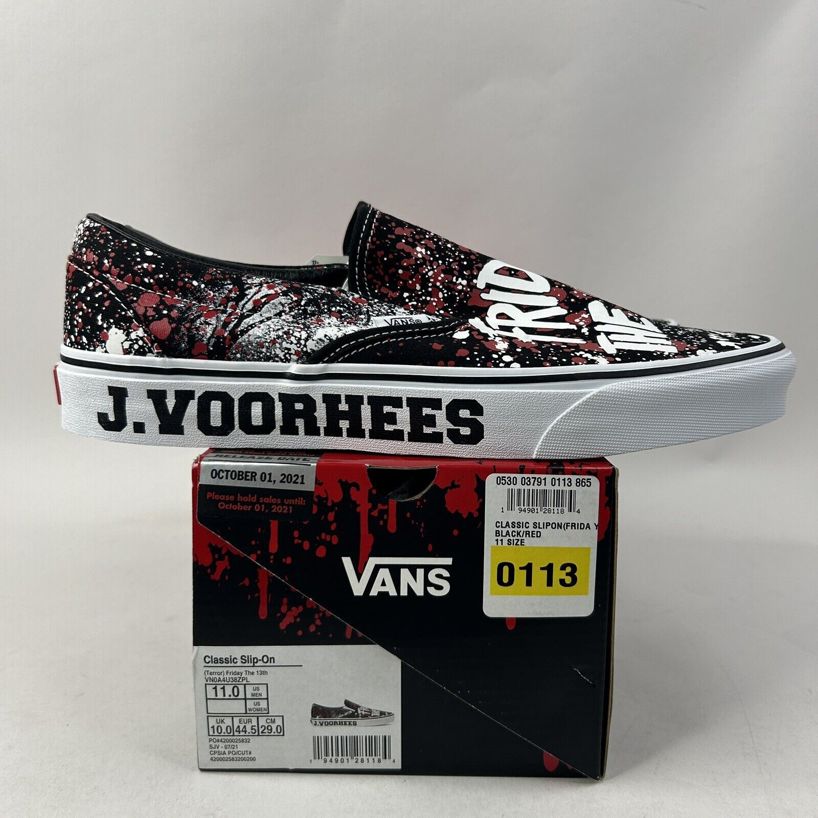 Vans Vans x House Of Terror Slip-On “Friday The 13th" 2024 Size US 11 / EU 44 - 2 Thumbnail